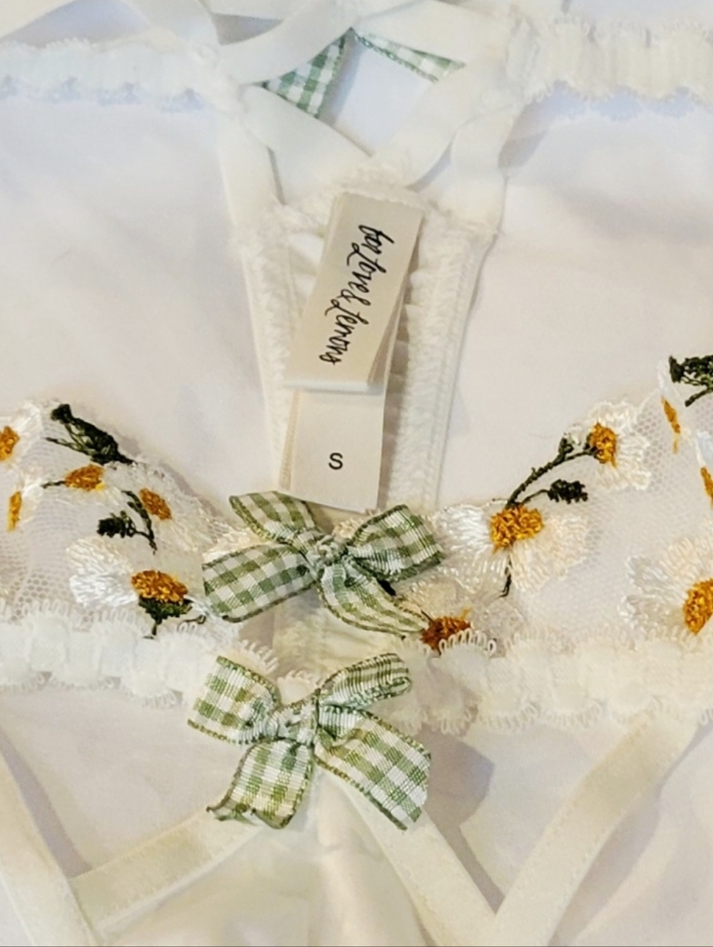 For Love & Lemons  Victoria Secret Lace Thong in White. Sz SMALL - Picture 6 of 8